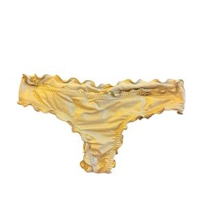 Luli Fama Shimmer Gold Ruffle Bikini Bottom 💛
